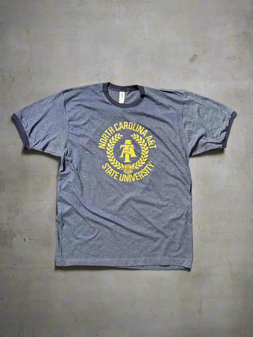 NCAT Laurel Emblem Ringer Tee