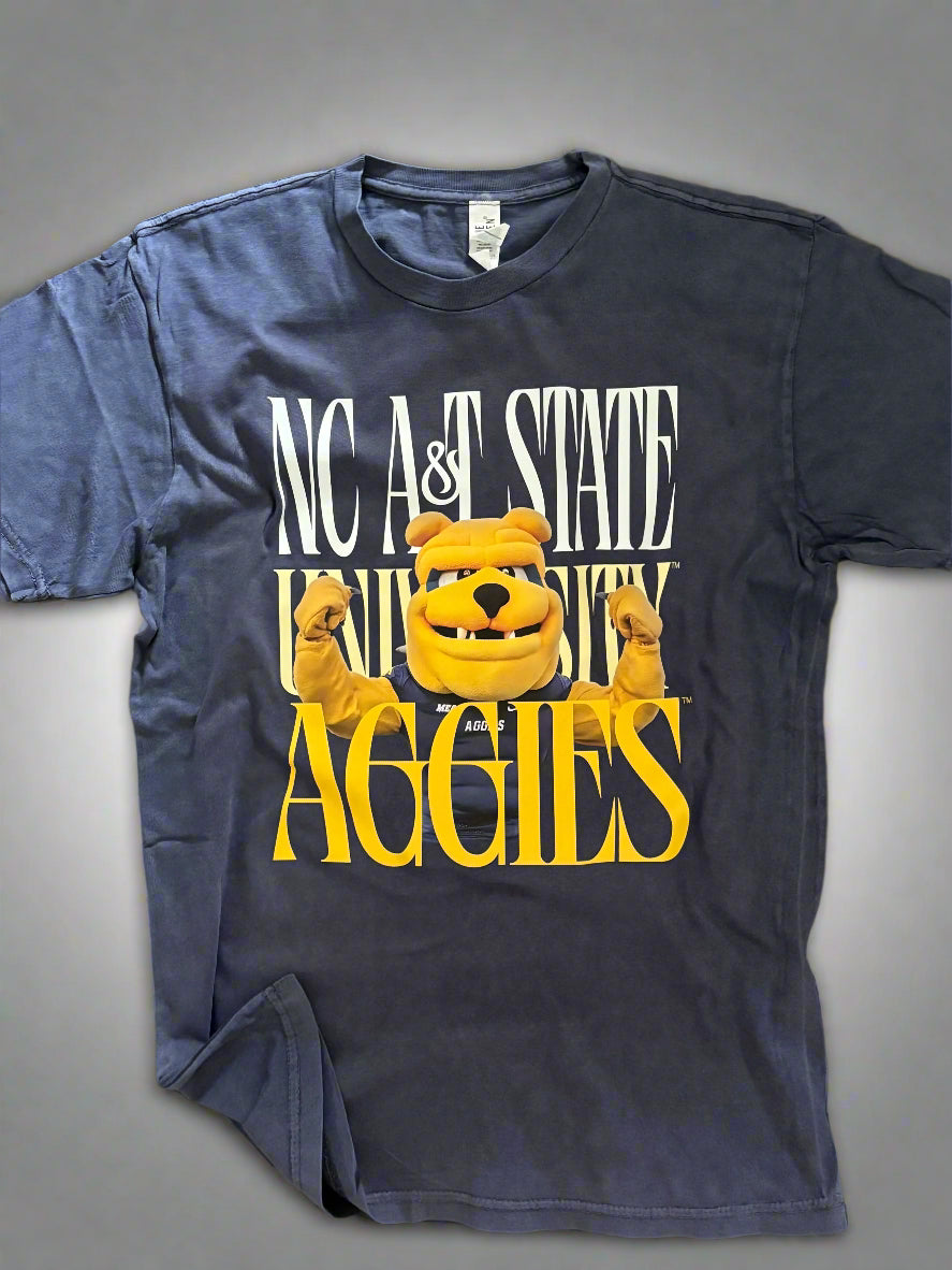 NCATSU Aggies Mascot Stacked Tshirt