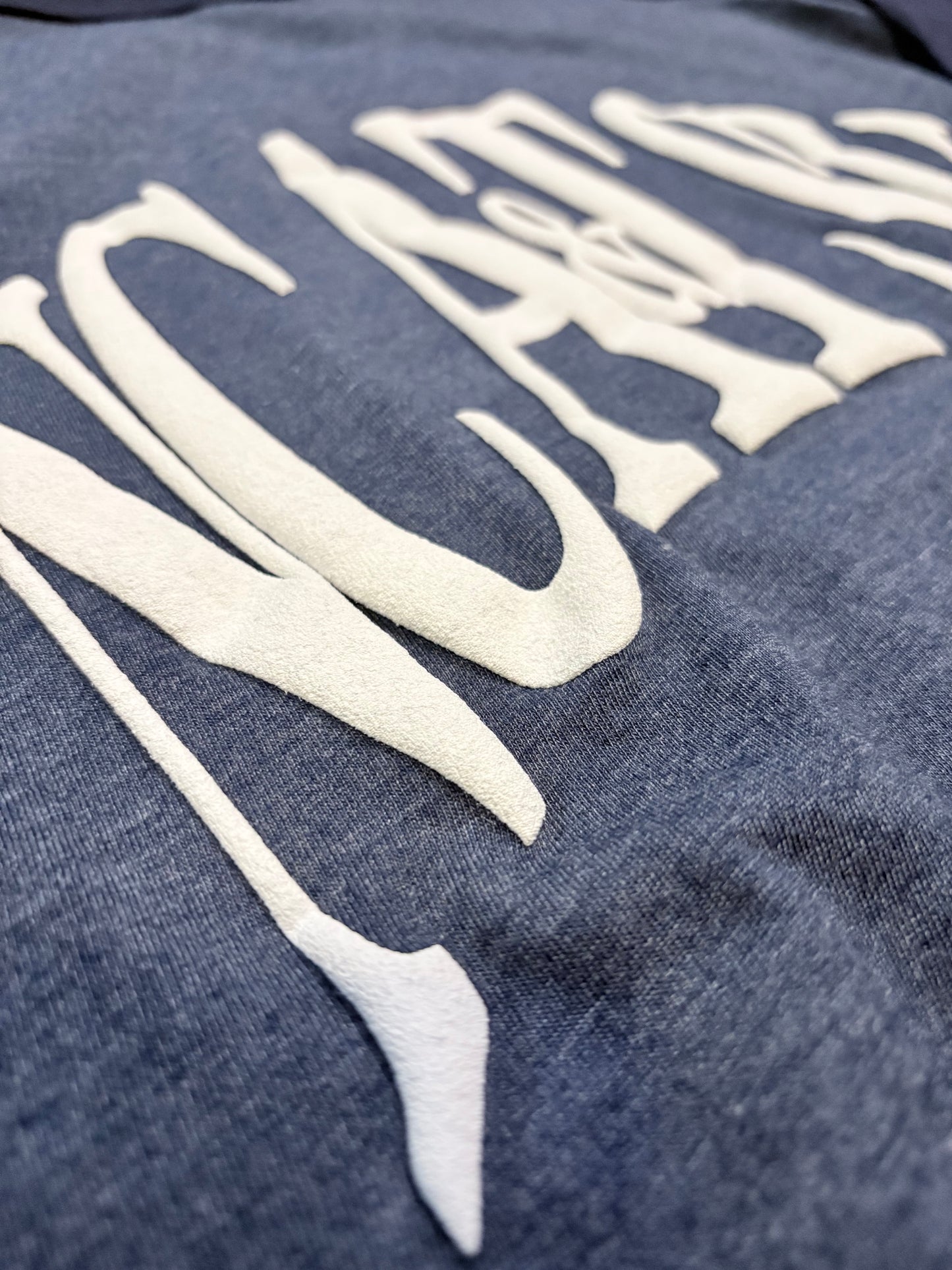NCAT Raglan Baseball Tee with White Puff