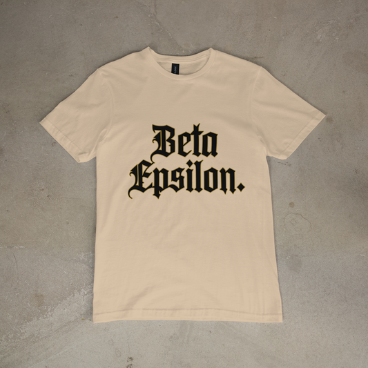 Beta Epsilon. Old English Stack Tee