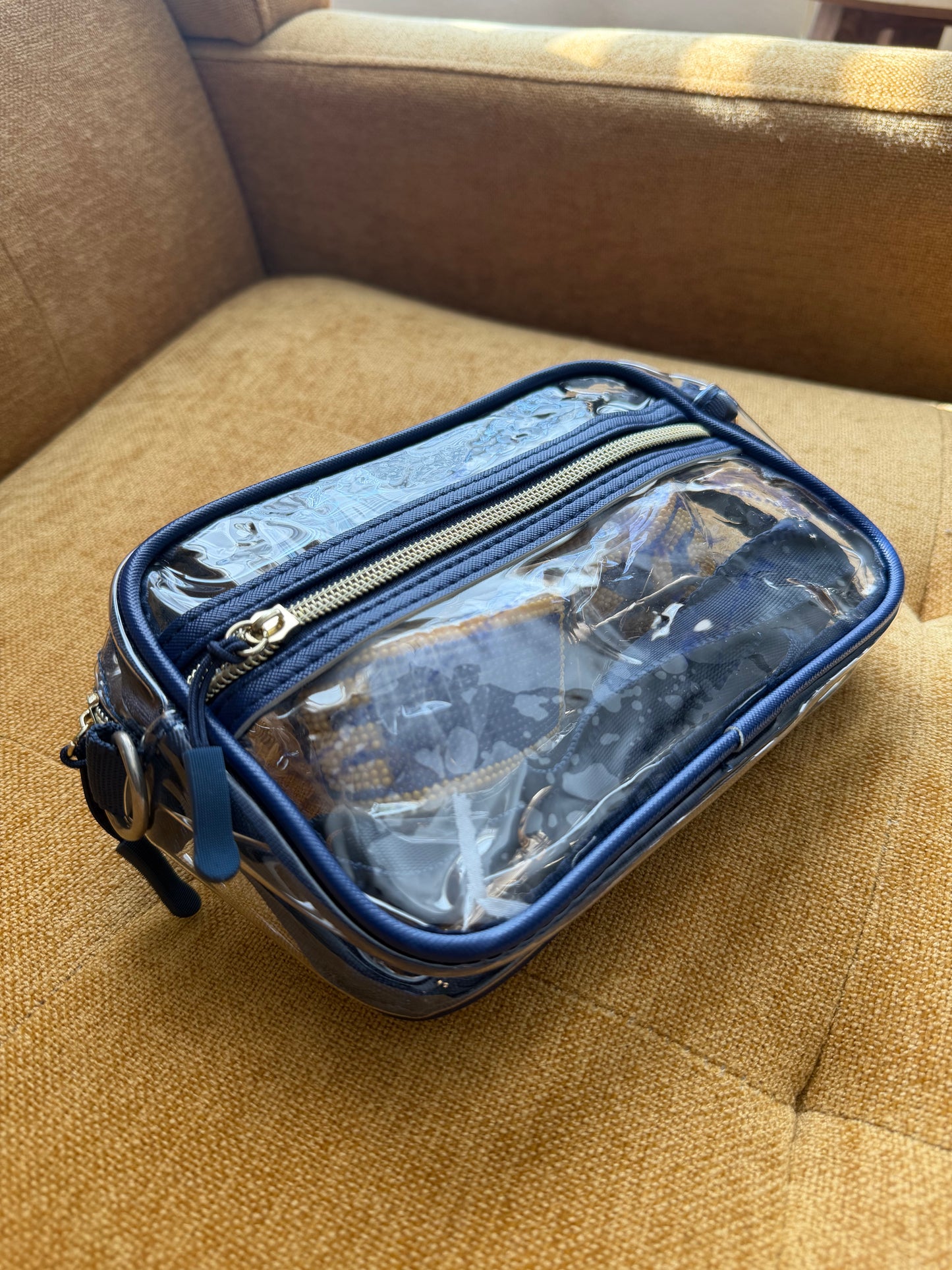 Beaded purse strap and clear bag