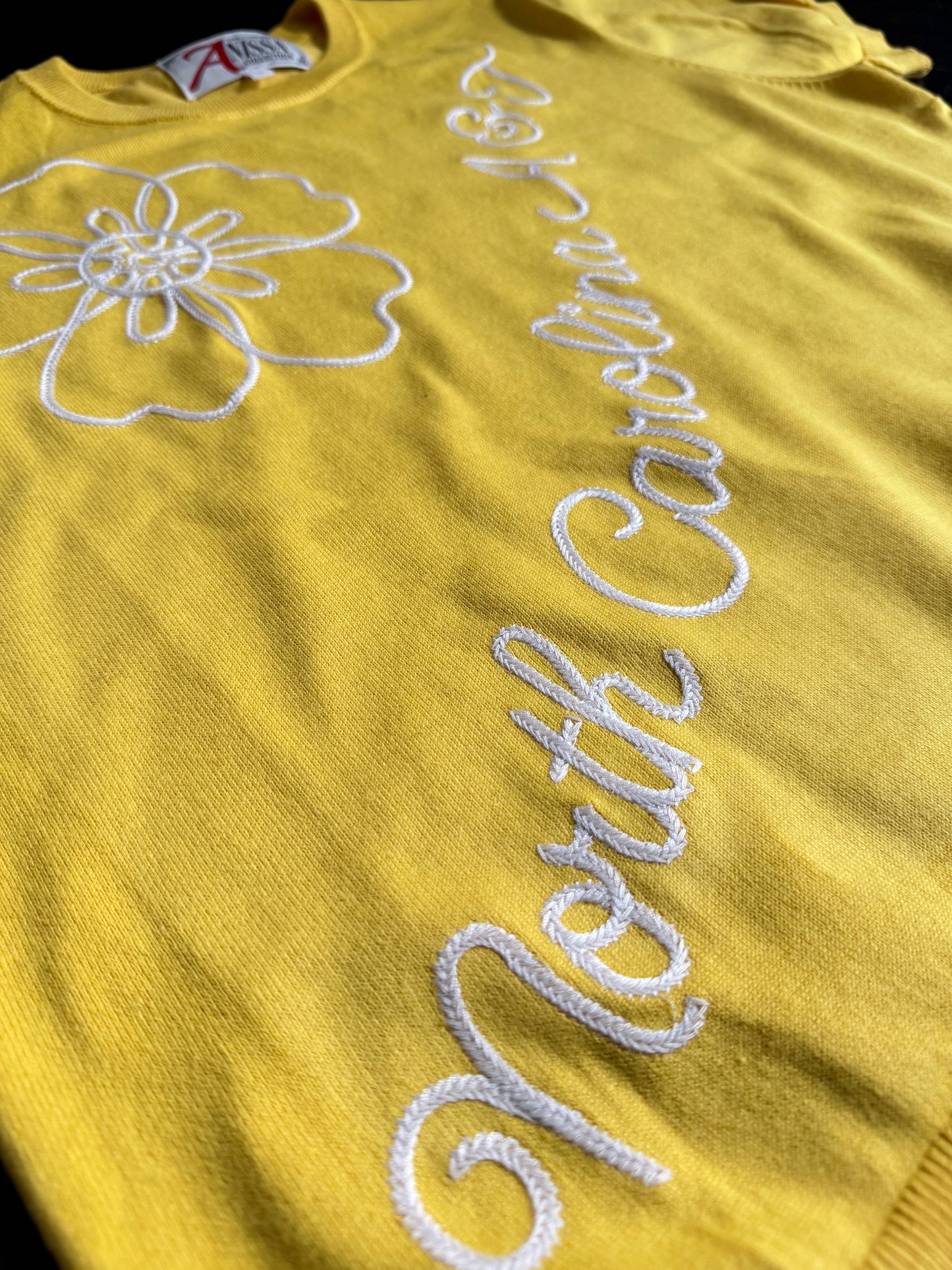 A&T Yellow Flower Short Sleeve Knit Top (Anissa Collection)