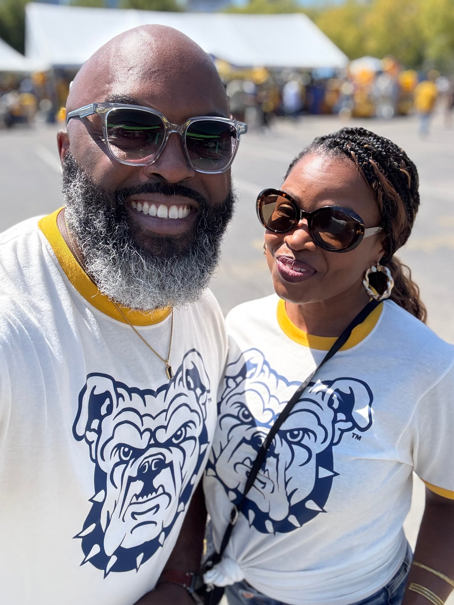 NCAT Aggie Dog White/Gold Ringer