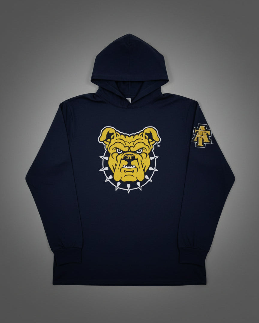 NCAT Aggie Dog Gold and White on Navy T-shirt Hoodie