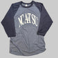 NCAT Raglan Baseball Tee with White Puff