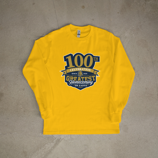 Official 100th Celebration Logo Long Sleeve T-Shirt