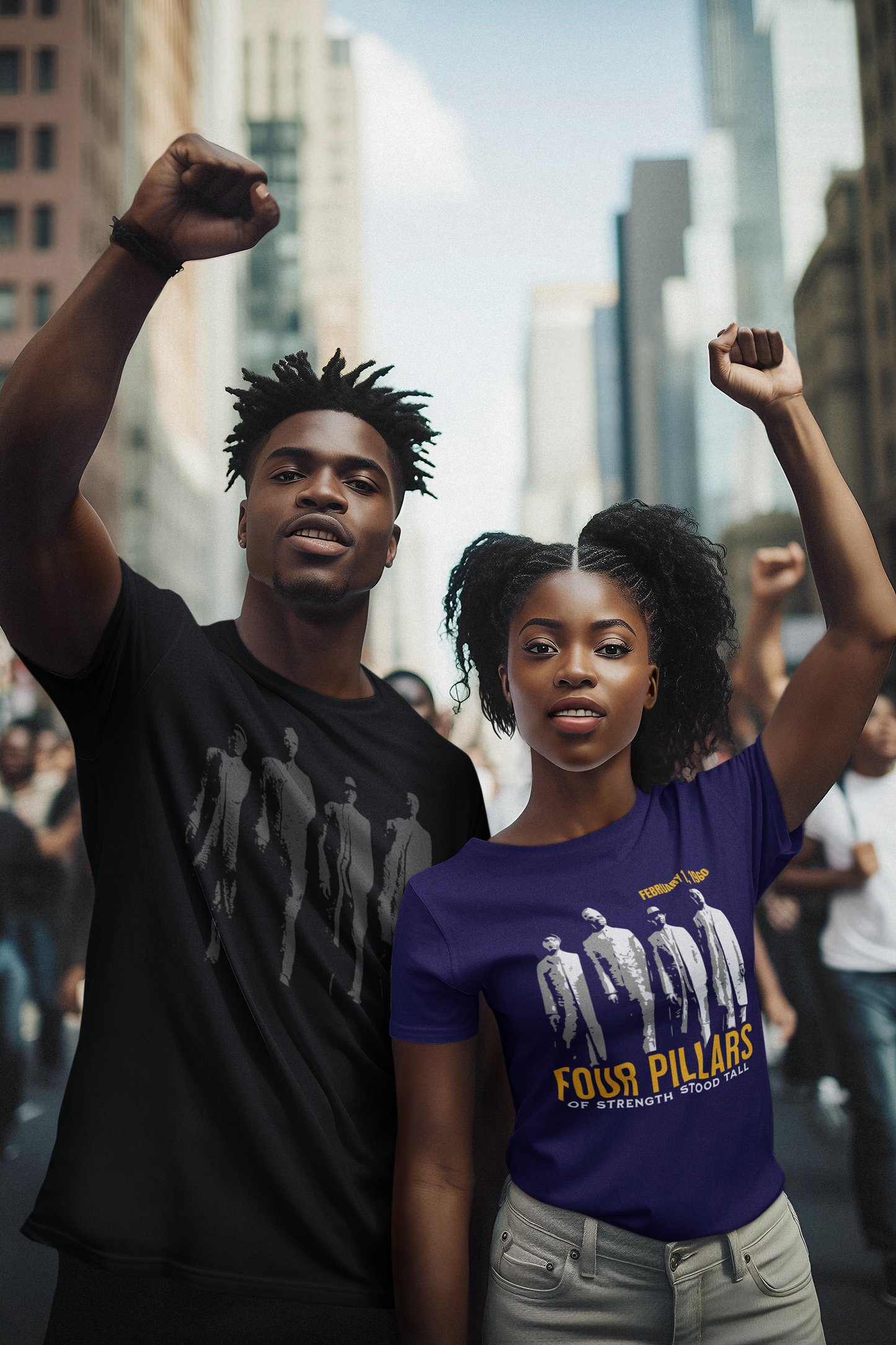 Greensboro Four Black Puff Tee