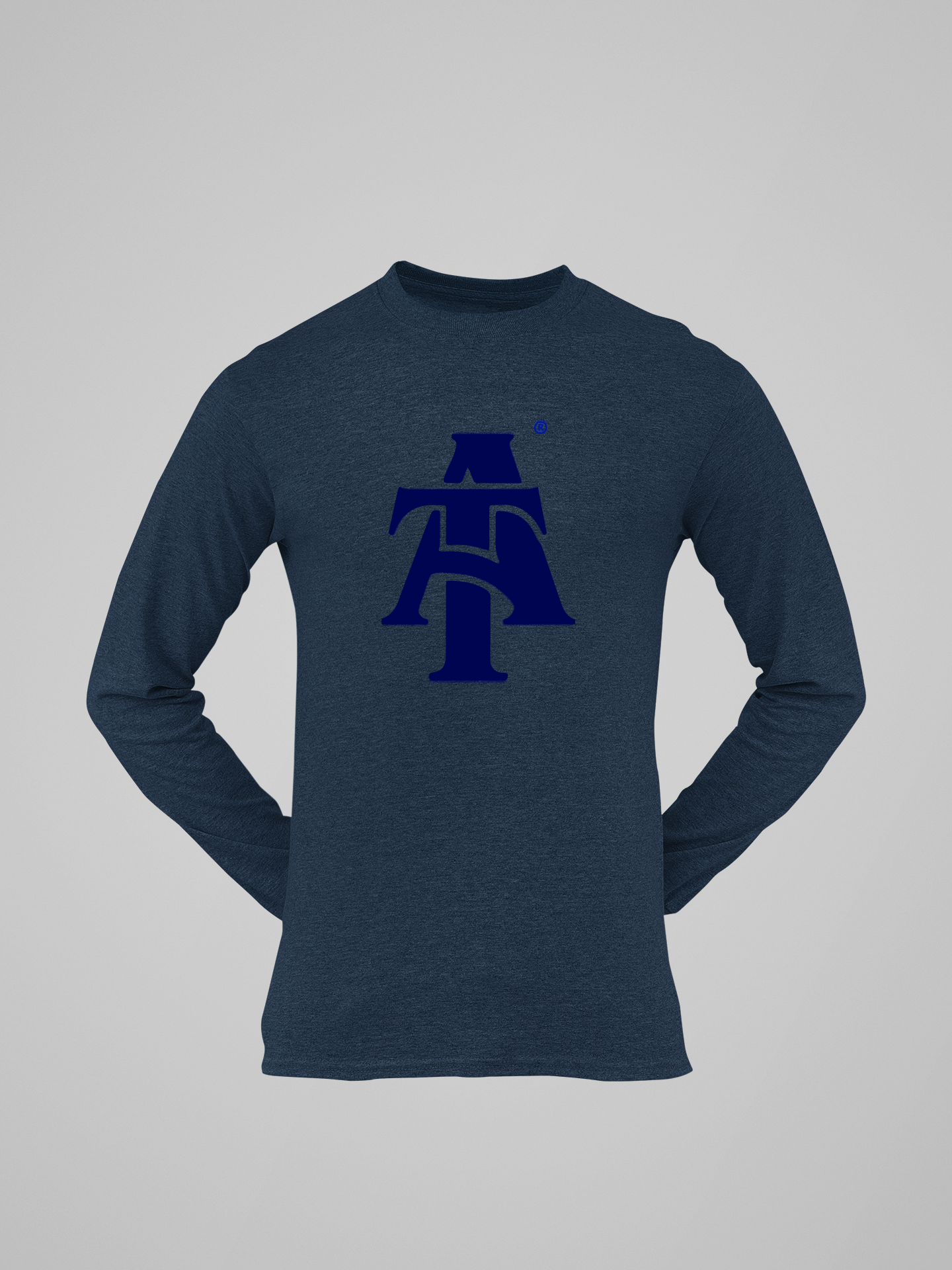 NCAT Interlock Navy Heather LS Tee