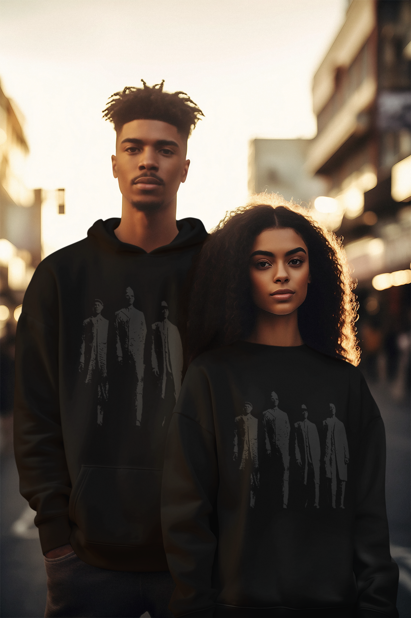 Greensboro Four All Black Puff Sweatshirt